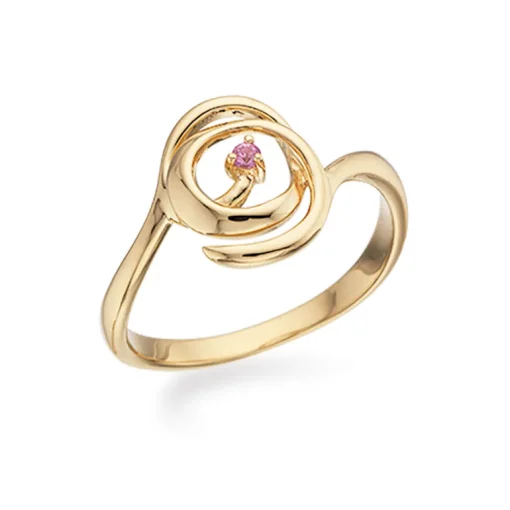 14 Karat Guld Ring fra Scrouples med Pink Safir 712765
