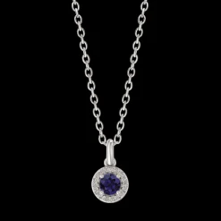 14 Karat Hvidguld Vedhæng fra Støvring Design med Safir og Diamant 0,06 Carat W/SI