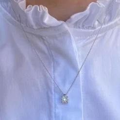 18 Karat Hvidguld Vedhæng fra Henrik Ørsnes Design med Diamant 0,06 Carat TW/SI