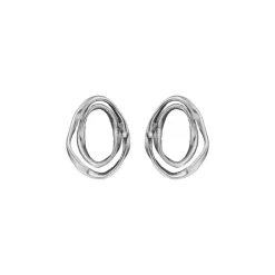 Lotus Oval Duo Small Sterling Sølv Øreringe fra By Birdie