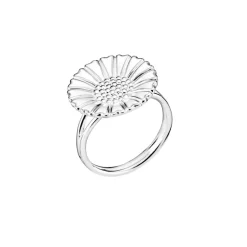 Marguerit Sterling Sølv Ring fra Lund Copenhagen med Hvid Emalje