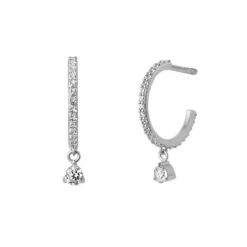 Mini Dangling Stone Sterling Sølv Øreringe fra byBiehl