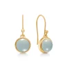 Noa Forgyldt Sølv Øreringe fra Frk Lisberg med Aqua Calcedon