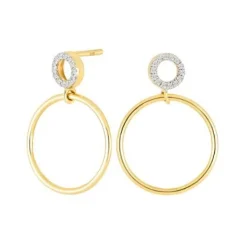 Nordahl Andersen Cirkler 14 Karat Guld Ørehængere med Diamanter 0,05 Carat W/SI