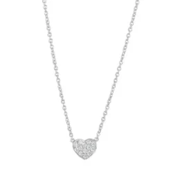Nordahl Andersen Hjerte 14 Karat Hvidguld Halskæde med Diamanter 0,064 Carat W/SI
