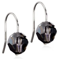 Nt Bead Pendant Titanium Ørehængere fra Blomdahl med Krystal