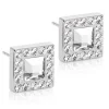 Nt Brillance Square Halo Titanium Ørestikker fra Blomdahl med Swarovski Krystaller