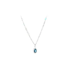Pernille Corydon Hellir Blue Ice Halskæde i Sterling Sølv med Sten