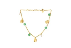 Pernille Corydon Ocean Hope Forgyldt Sølv Armbånd med Perler Og Grøn Aventurin