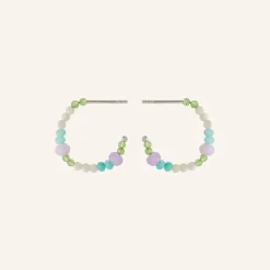 Pernille Corydon Sea Colour Hoops Øreringe i Sterling Sølv