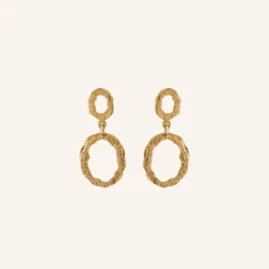 Pernille Corydon Shadow Storm Forgyldt Sølv Øreringe