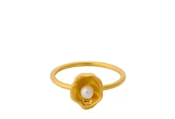 Pernille Corydon Winter Solstice Hidden Pearl Forgyldt Sølv Ring med Ferskvandsperle