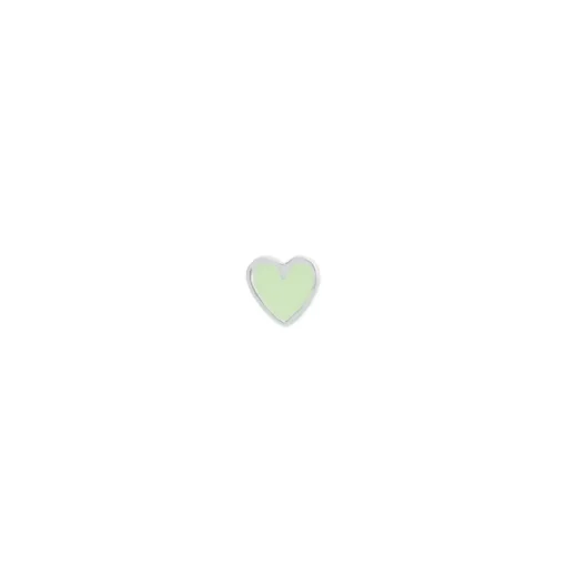 Petit Love Heart Sterling Sølv Ørestik fra Stine A med Mintgrøn Emalje