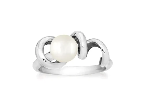Rabinovich Soft Line Sterling Sølv Ring med Ferskvandsperle