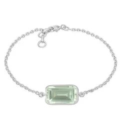 Sarah Sterling Sølv Armbånd fra Frk Lisberg med Grøn Ametyst