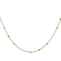 Scarlett Rosaforgyldt Sølv Halskæde fra byBiehl med Sten