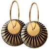 Scherning Splash Black Gold Duo Creol Forgyldt Sølv Øreringe