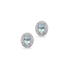 Scrouples Diana Øreringe i 14 Karat Hvidguld med Aquamarin og Brillanter 0,10 Carat W/SI