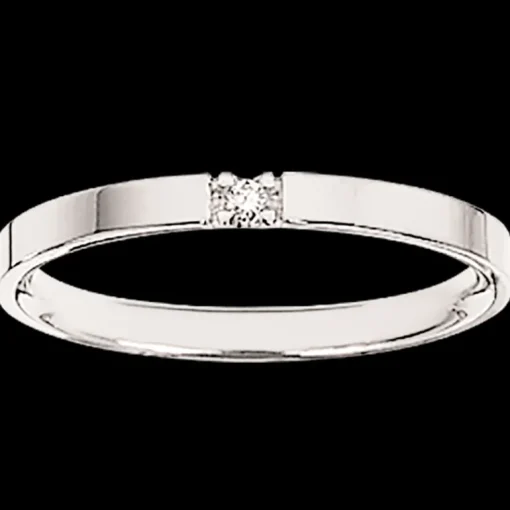 Scrouples Grace 8 Karat Hvidguld Ring med Diamant 0,02 Carat W/P1
