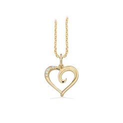 Scrouples Hjerte 8 Karat Guld Vedhæng med Brillanter 0,025 Carat H-W/SI