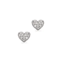 Scrouples Hjerte 14 Karat Hvidguld Øreringe med Brillanter 0,11 Carat W/SI