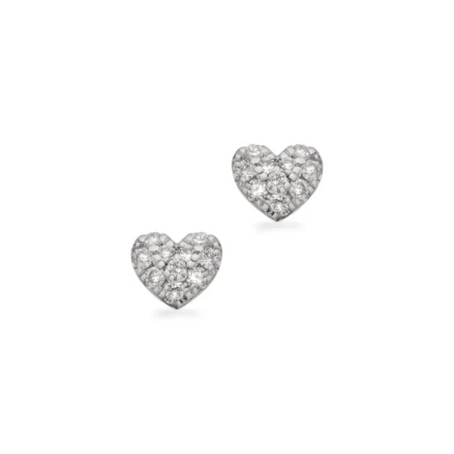Scrouples Hjerte 14 Karat Hvidguld Øreringe med Brillanter 0,11 Carat W/SI