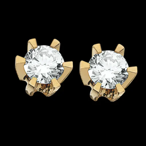Scrouples Prinsesse 14 Karat Guld Ørestikker med Diamanter 0,26 Carat W/VVS