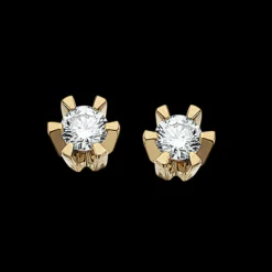 Scrouples Prinsesse Ørestikker i 14 Karat Guld med Brillanter 0,06 Carat W/VVS