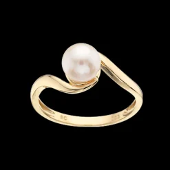 Scrouples Ring i 8 Karat Guld med Ferskvandsperle