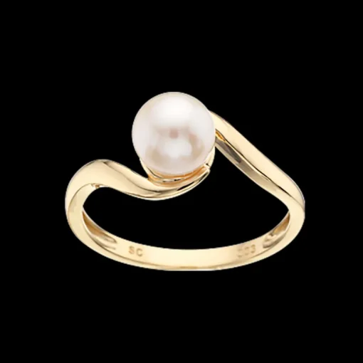 Scrouples Ring i 8 Karat Guld med Ferskvandsperle