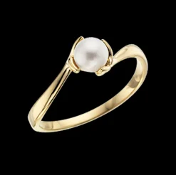 Scrouples Ring i 8 Karat Guld med Ferskvandsperle