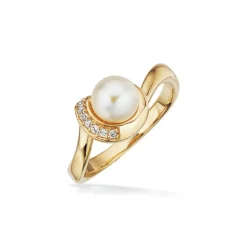 Scrouples Ring i 8 Karat Guld med Ferskvandsperler