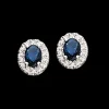 Scrouples Roset 14 Karat Hvidguld Ørestikker med Safir og Brillanter 0,11 Carat W/SI