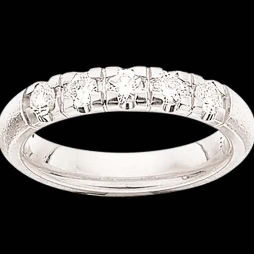 Scrouples Rustik Alliance 14 Karat Hvidguld Ring med Diamant 0,09 Carat W/SI