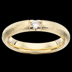 Scrouples Rustik Alliance Ring i 14 Karat Guld med Diamant 0,09 Carat W/SI