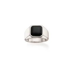 Scrouples Signet Herrering i Sterling Sølv med Onyx