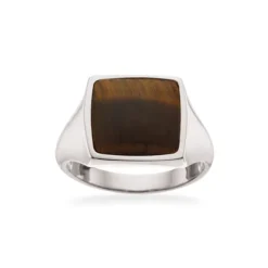 Scrouples Signet Sterling Sølv Herrering med Tigerøje