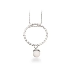 Scrouples Sterling Sølv Halskæde med Swarovski Perle