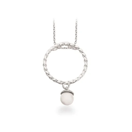 Scrouples Sterling Sølv Halskæde med Swarovski Perle