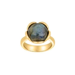 Shape Flower Forgyldt Sølv Ring fra Nordahl Andersen med Labradorit