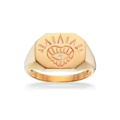 Signet Forgyldt Sølv Ring fra Scrouples 728172