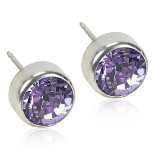Silver Titanium Titanium Ørestikker fra Blomdahl med Swarovski Krystaller