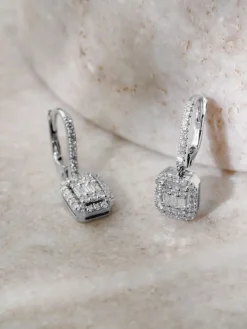 Smykkekæden 18 Karat Hvidguld Øreringe med Brillanter 0,64 Carat TW/SI