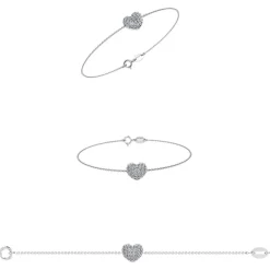 Smykkekæden Armbånd i Sterling Sølv med Hjertemotiv DML0112S