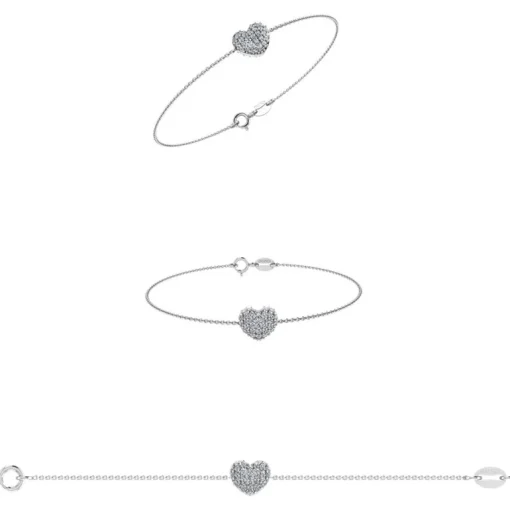 Smykkekæden Armbånd i Sterling Sølv med Hjertemotiv DML0112S