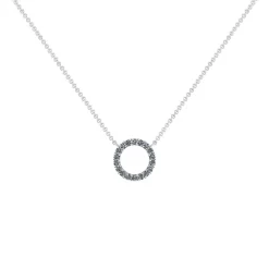 Smykkekæden Cirkel 14 Karat Hvidguld Halskæde med Diamanter 0,09 Carat W/SI