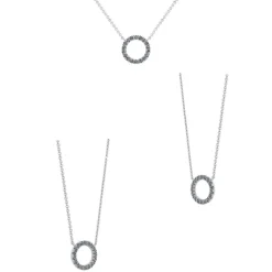 Smykkekæden Cirkel 14 Karat Hvidguld Halskæde med Diamanter 0,09 Carat W/SI
