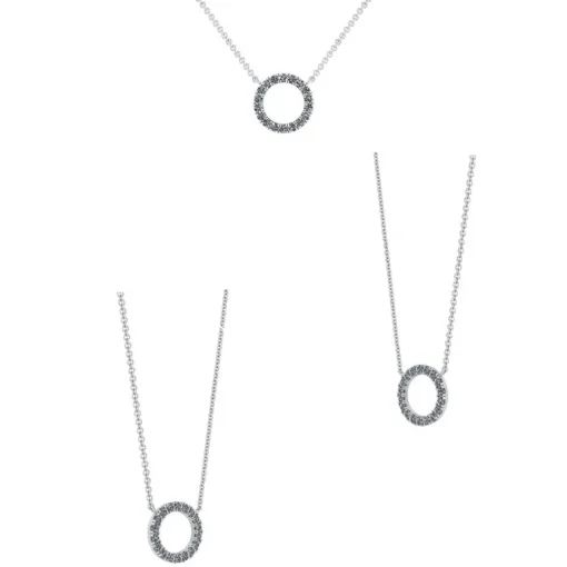 Smykkekæden Cirkel 14 Karat Hvidguld Halskæde med Diamanter 0,09 Carat W/SI