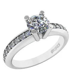 Smykkekæden Fiona Ring i 14 KT Hvidguld med Brillanter