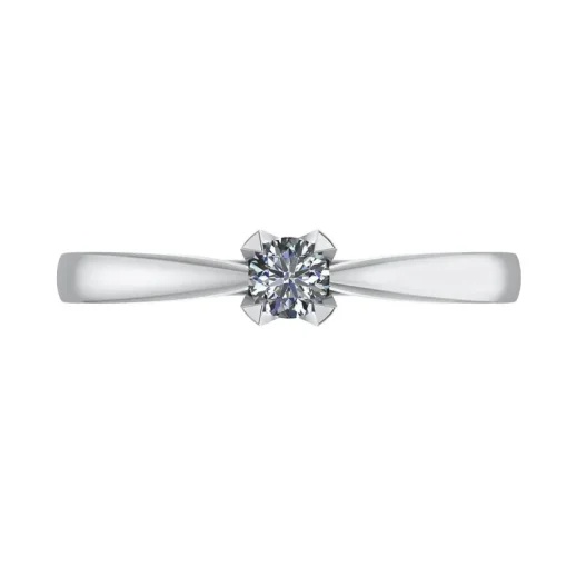Smykkekæden Ring i 14 Karat Hvidguld med Brillant 0,10 Carat W/SI
